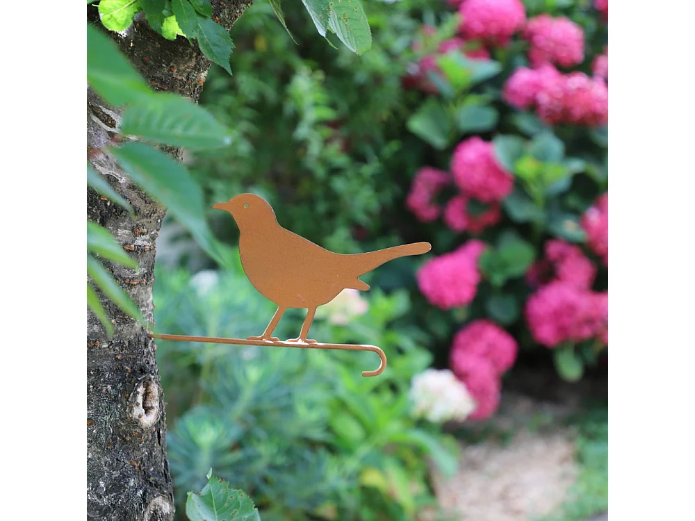 ~ Pic Oiseau en métal marron 27 x 15cm