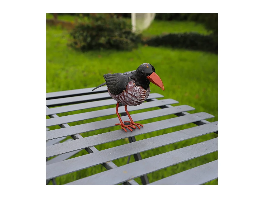 Oiseau métal noir et marron 24 x 7 x 14 cm