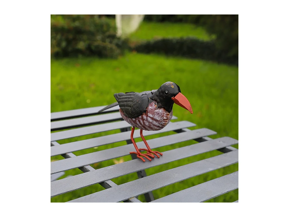 Oiseau métal noir et marron 24 x 7 x 14 cm