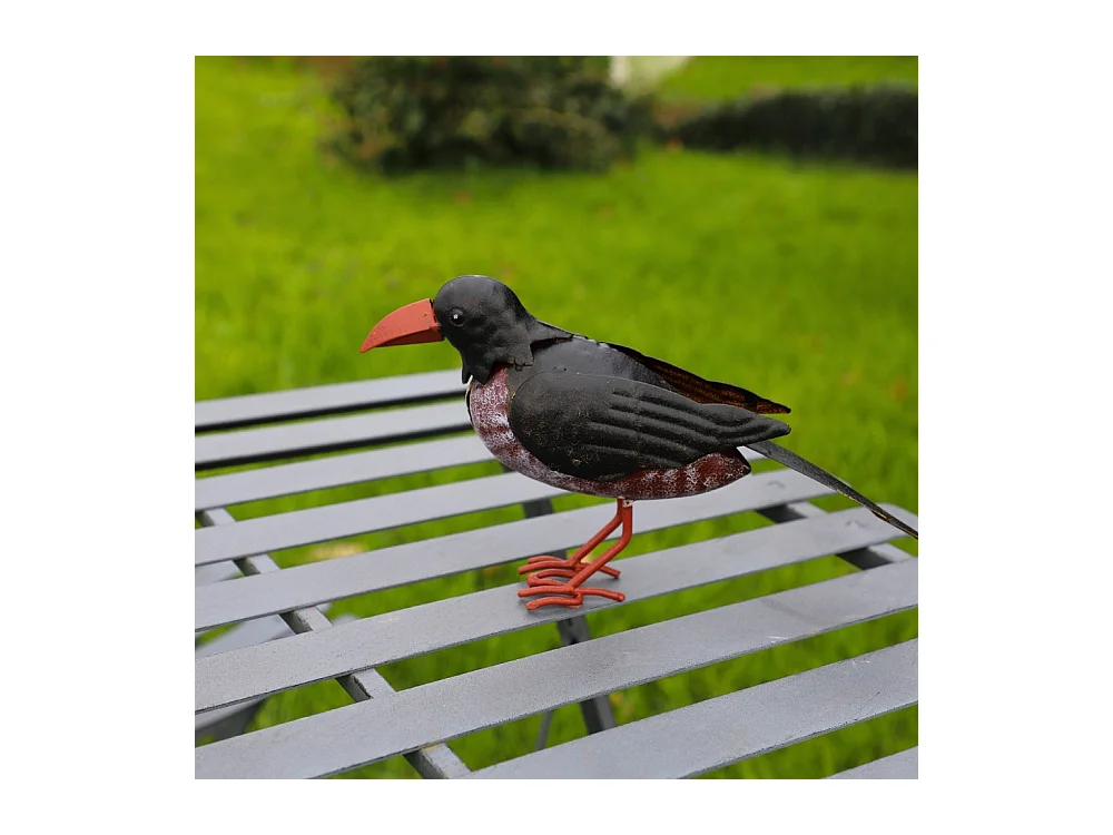 Oiseau métal noir et marron 24 x 7 x 14 cm