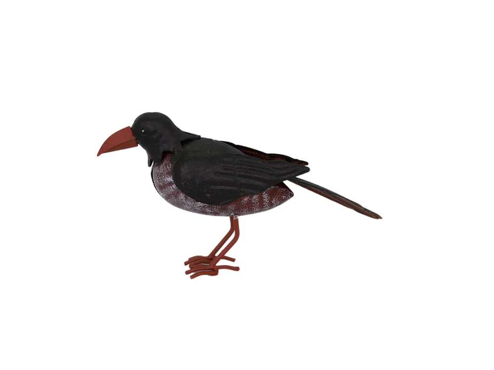Oiseau métal noir et marron 24 x 7 x 14 cm