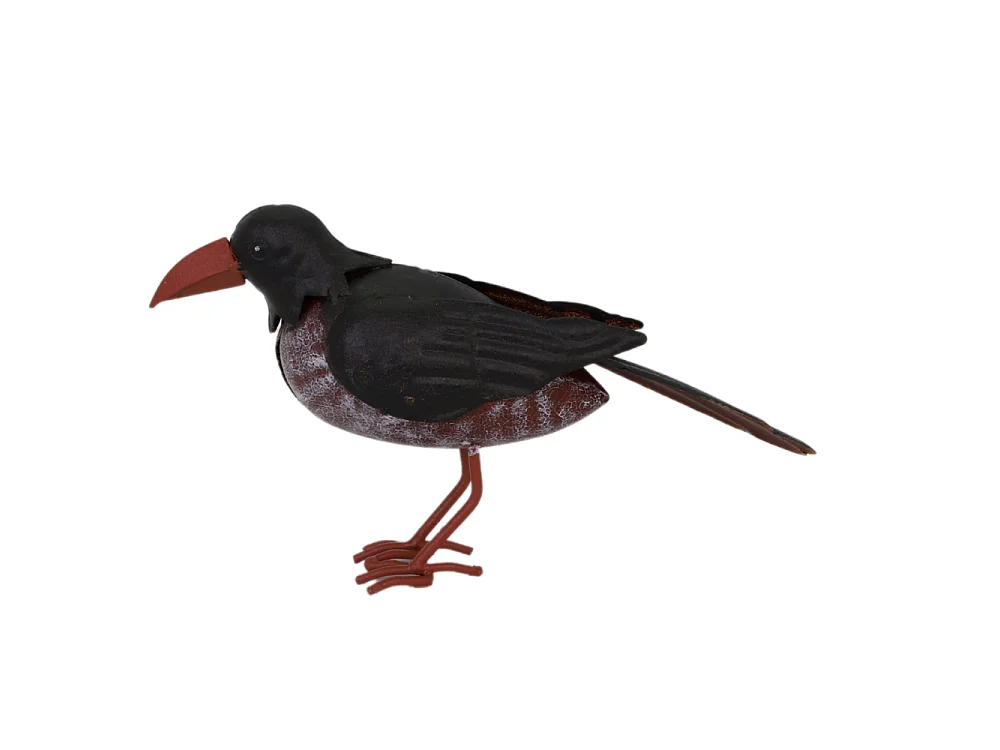 ° Oiseau métal noir et marron 24 x 7 x 14 cm