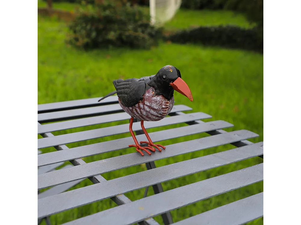 ° Oiseau métal noir et marron 24 x 7 x 14 cm