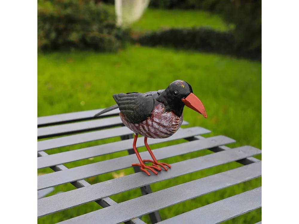 ° Oiseau métal noir et marron 24 x 7 x 14 cm