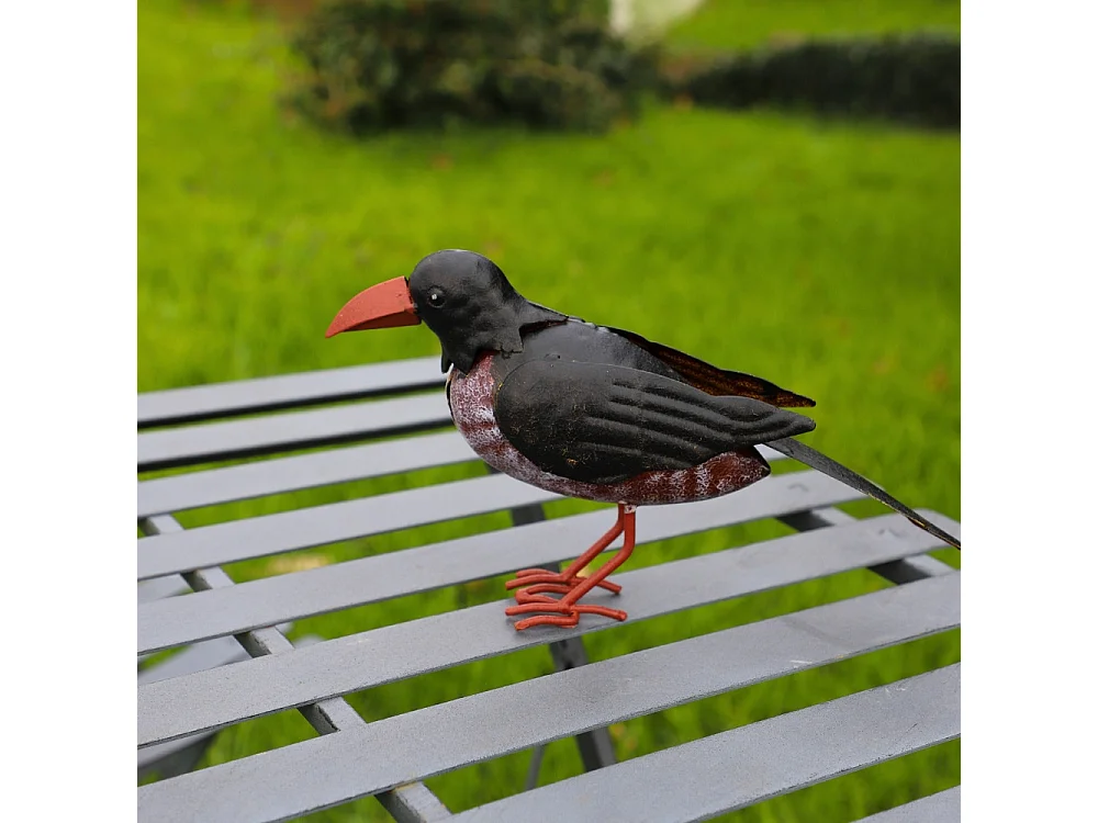 ° Oiseau métal noir et marron 24 x 7 x 14 cm