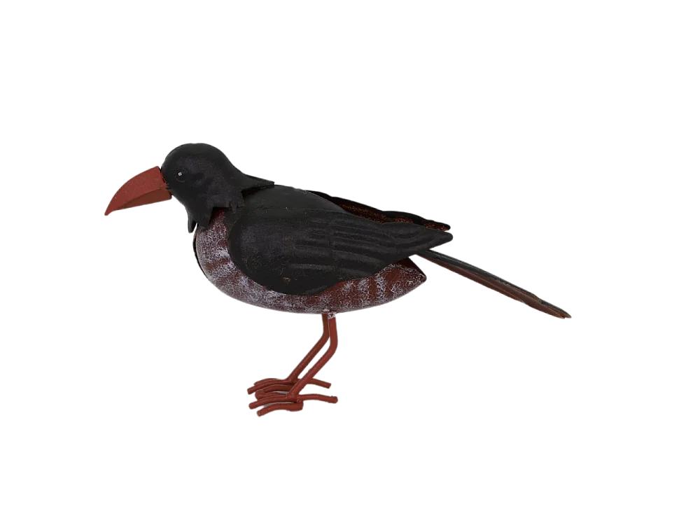 ° Oiseau métal noir et marron 24 x 7 x 14 cm