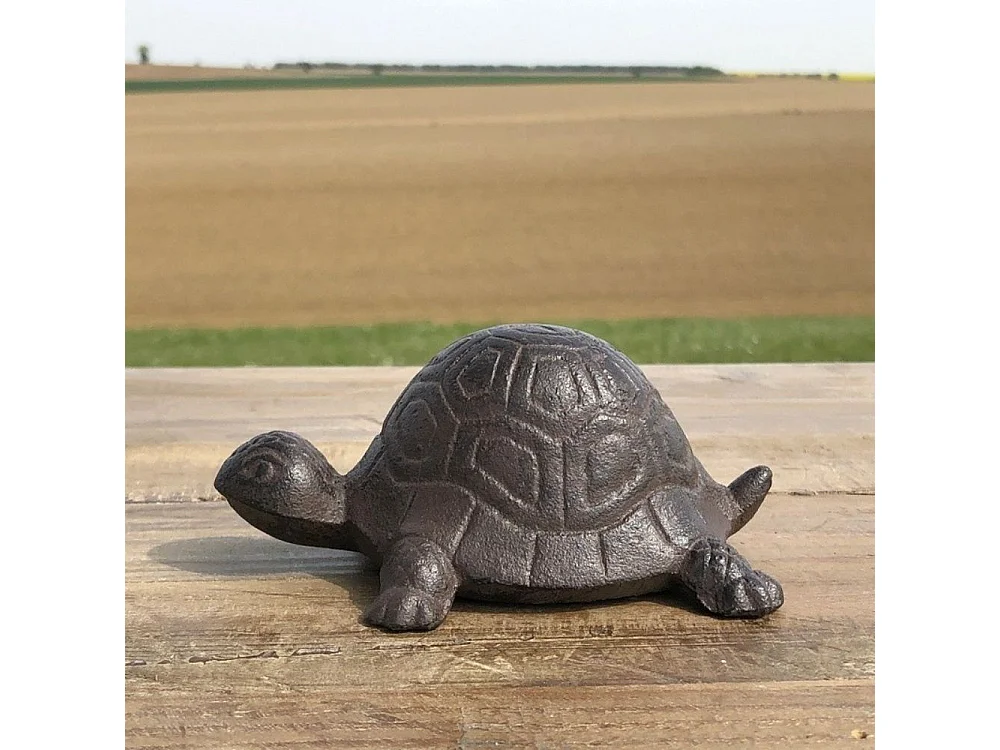 Tortue cache-clé en fonte marron 11.5 x 7 x 5 cm
