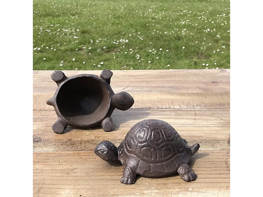 Tortue cache-clé en fonte marron 11.5 x 7 x 5 cm