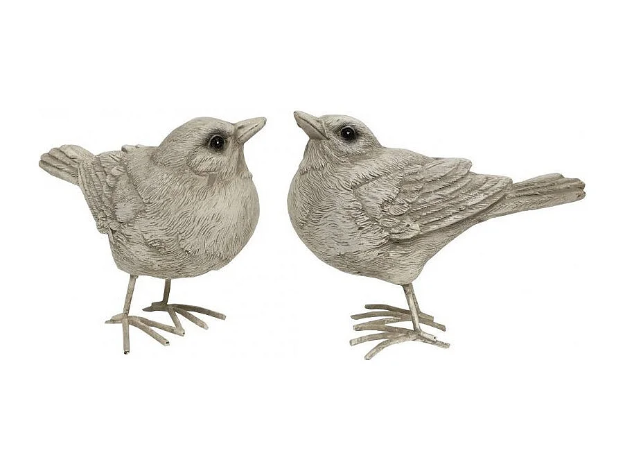 Oiseau en résine blanc 10 x 8 cm