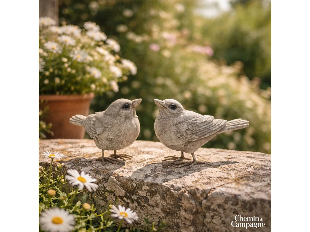 Oiseau en résine blanc 10 x 8 cm
