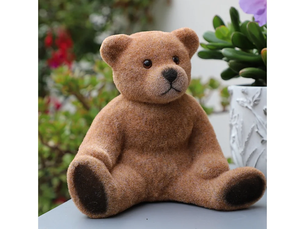 ~ Ourson en feutrine marron 19 x 14 x 18 cm