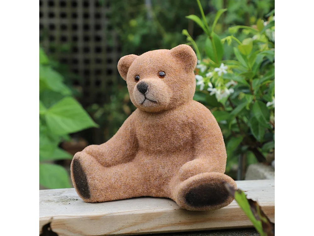 ~ Ourson en feutrine marron 19 x 14 x 18 cm