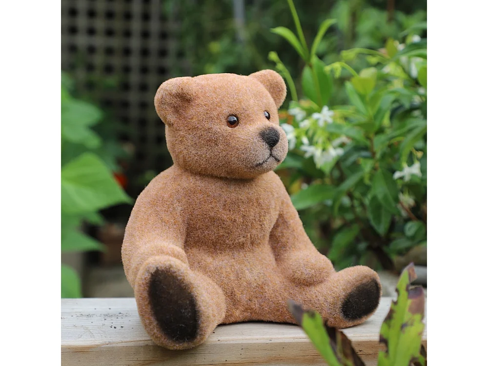 ~ Ourson en feutrine marron 19 x 14 x 18 cm