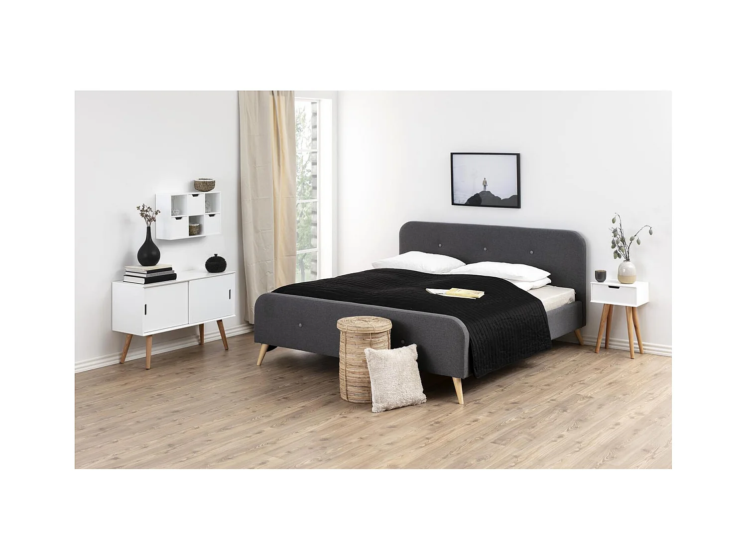 Table de chevet scandinave blanc LOKKA