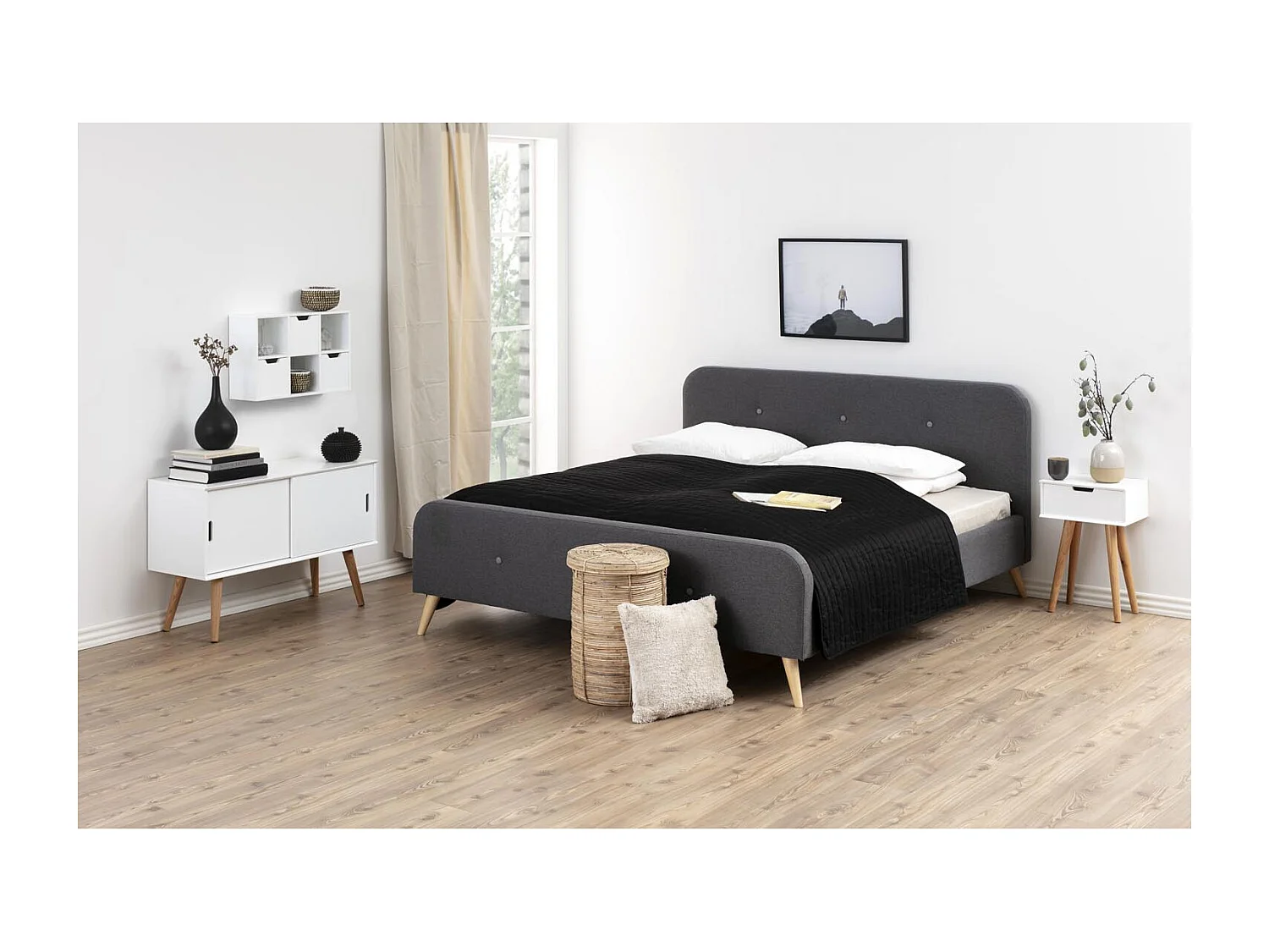 Table de chevet scandinave blanc LOKKA