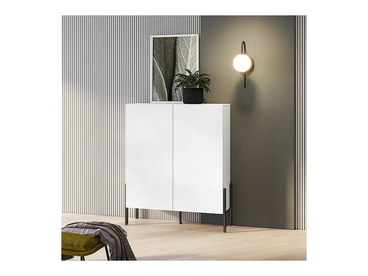 Buffet haut 2 portes Bérénice Blanc