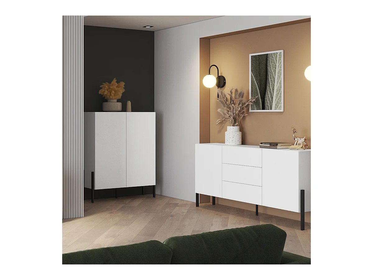 Buffet haut 2 portes Bérénice Blanc