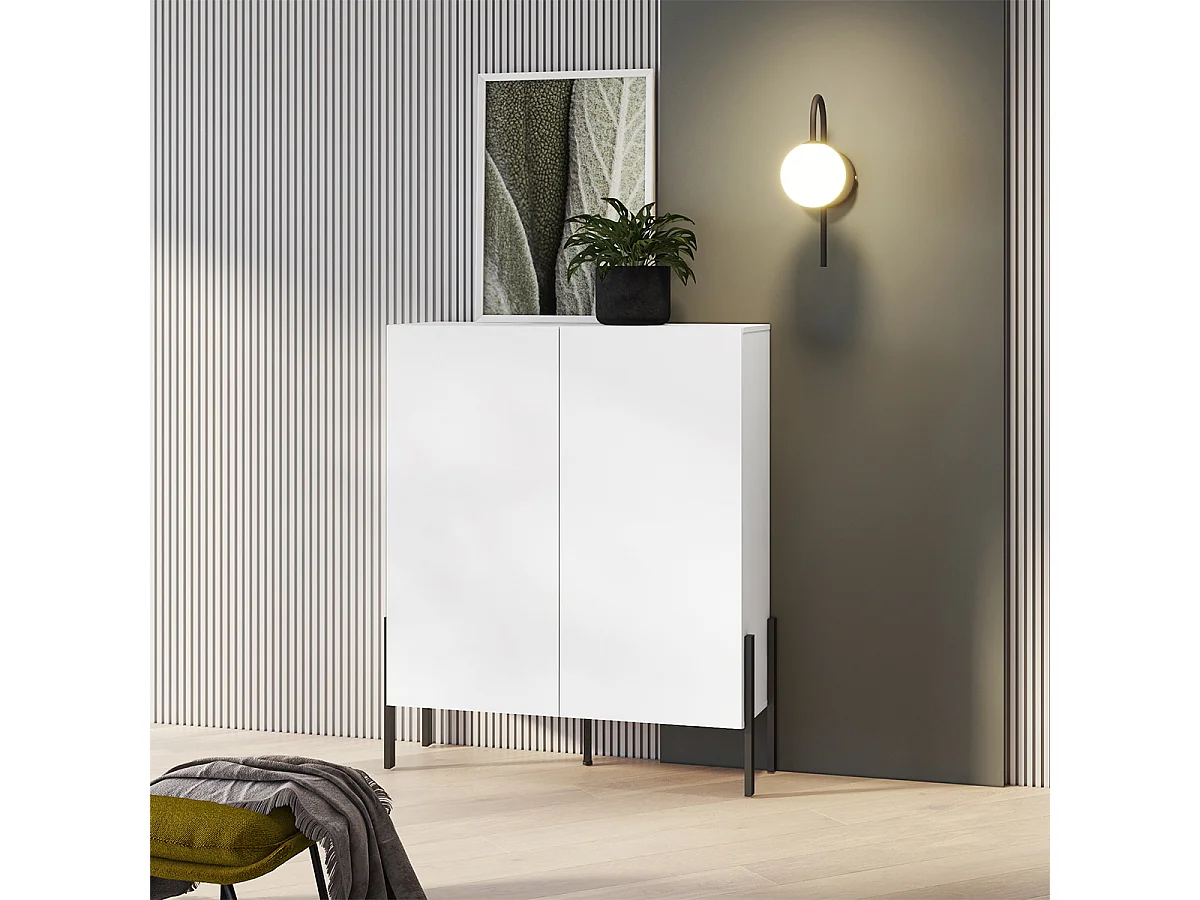 Buffet haut 2 portes Bérénice Blanc