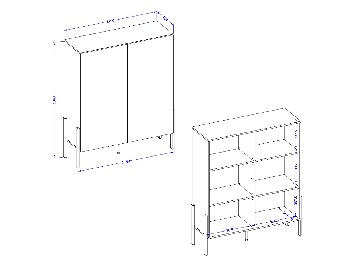 2-door tall sideboard Berenice White