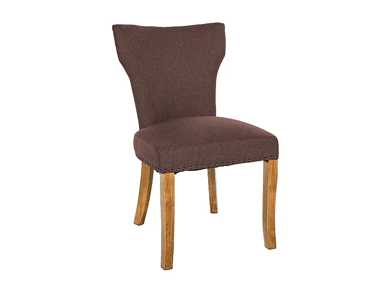 chaise salle à manger - Tissu & Antique clair - Marron - Zadar