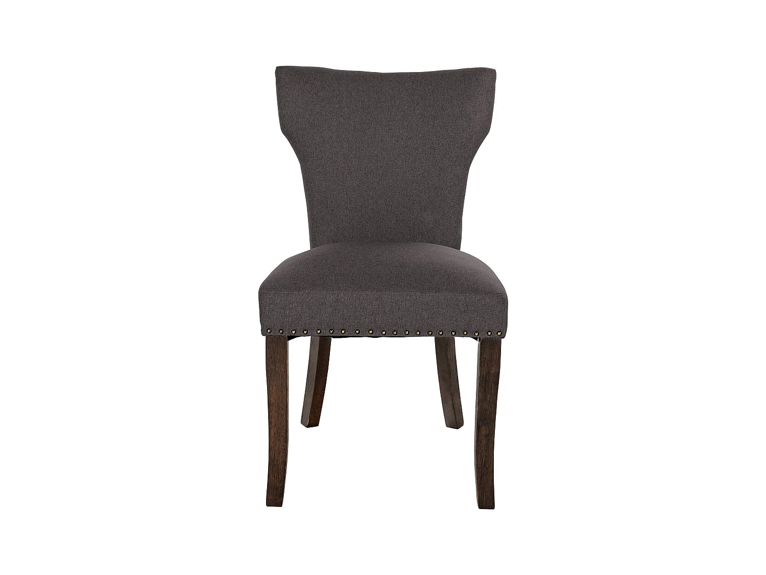 Lot de 2  chaise salle à manger - Tissu & Antique foncé - Gris foncé - Zadar