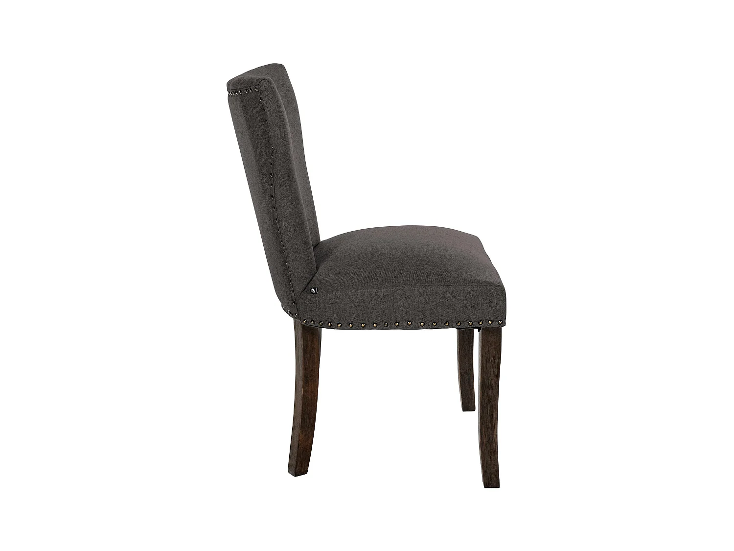 Lot de 2  chaise salle à manger - Tissu & Antique foncé - Gris foncé - Zadar