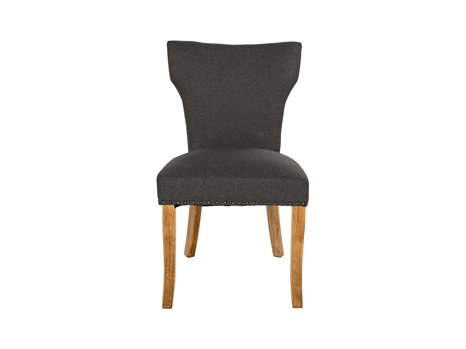 Lot de 2  chaise salle à manger - Tissu & Antique clair - Gris foncé - Zadar