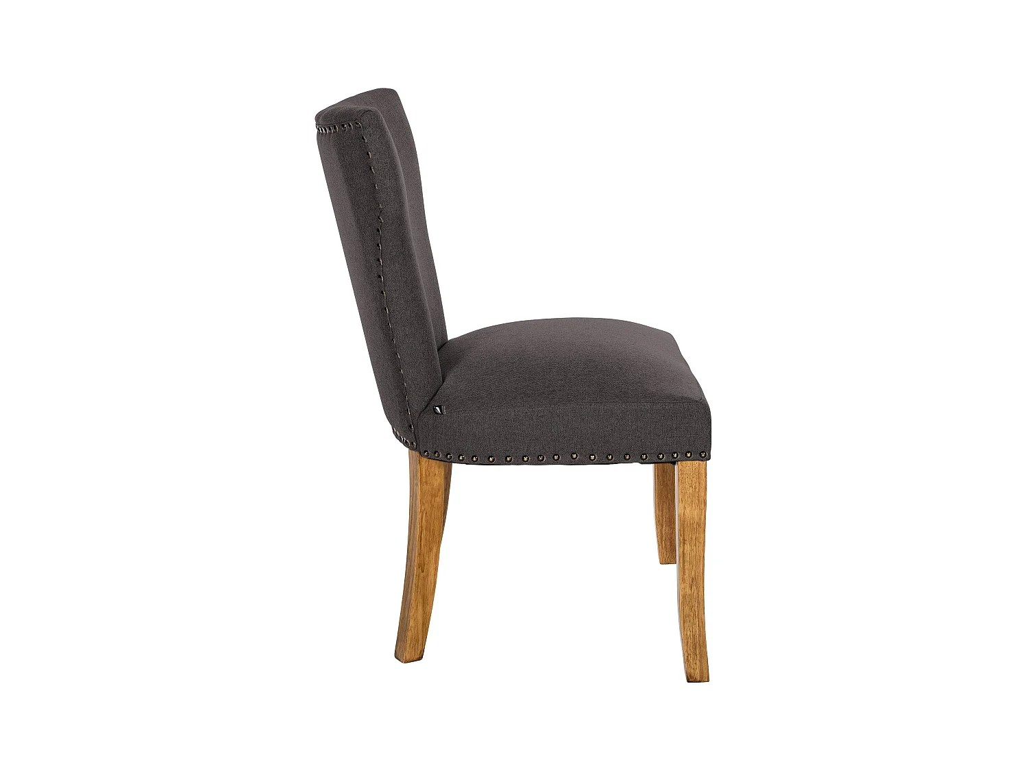 Lot de 2  chaise salle à manger - Tissu & Antique clair - Gris foncé - Zadar