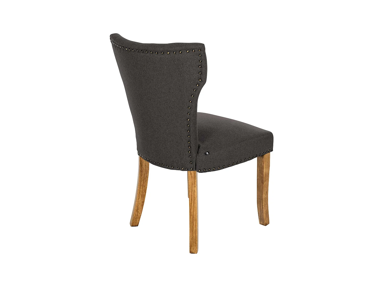 Lot de 2  chaise salle à manger - Tissu & Antique clair - Gris foncé - Zadar