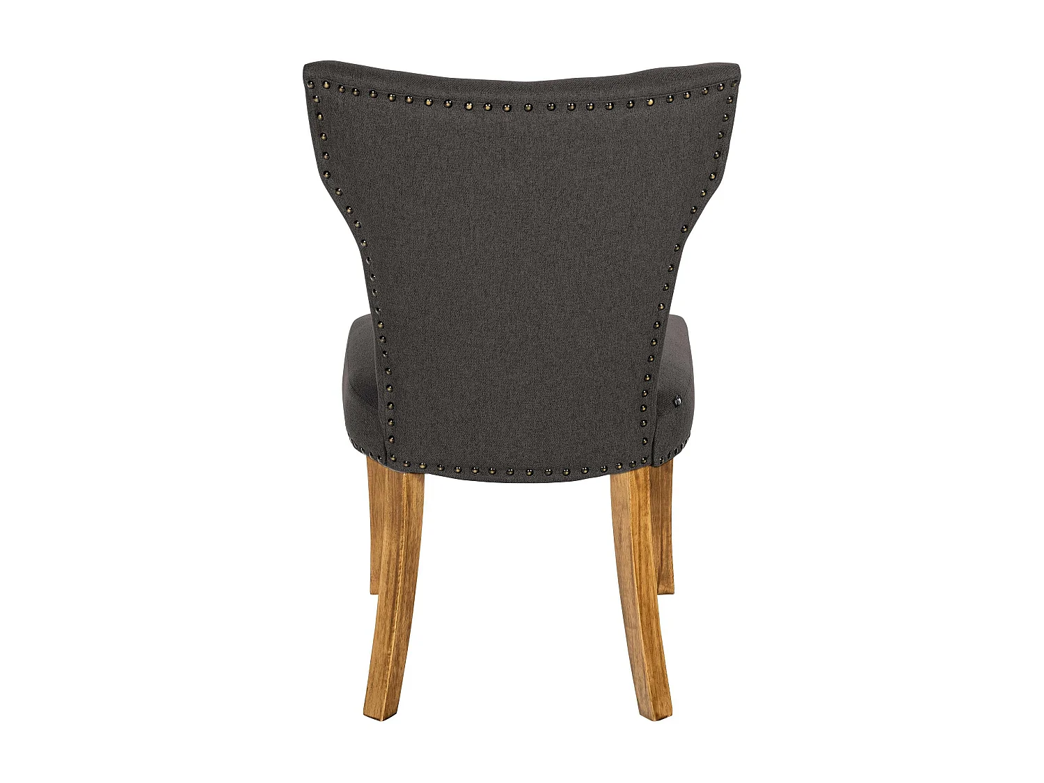 Lot de 2  chaise salle à manger - Tissu & Antique clair - Gris foncé - Zadar