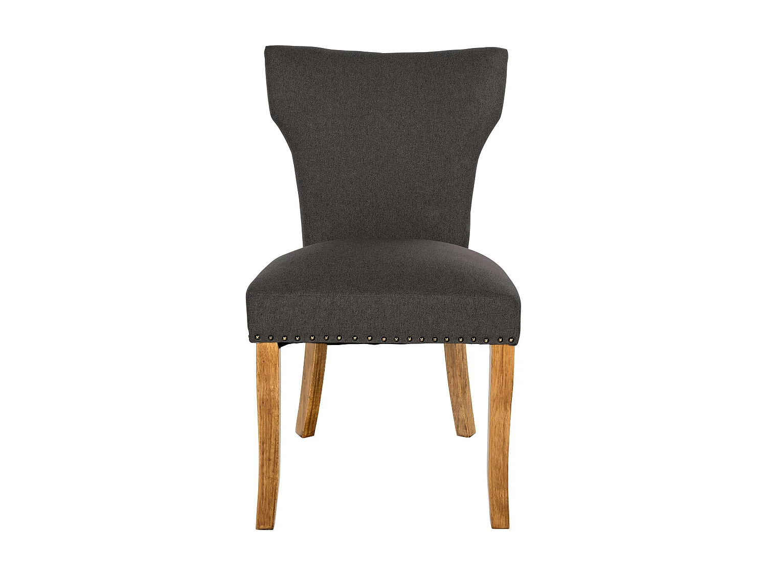 Lot de 2  chaise salle à manger - Tissu & Antique clair - Gris foncé - Zadar