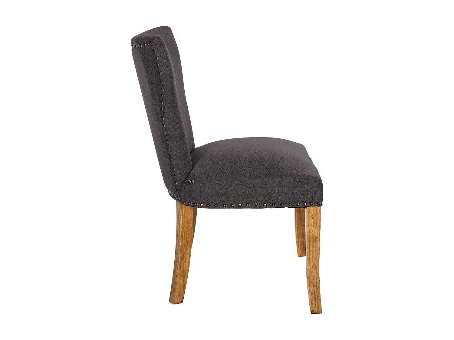 Lot de 2  chaise salle à manger - Tissu & Antique clair - Gris foncé - Zadar