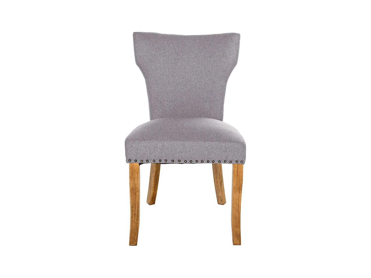 Lot de 2  chaise salle à manger - Tissu & Antique clair - Gris - Zadar