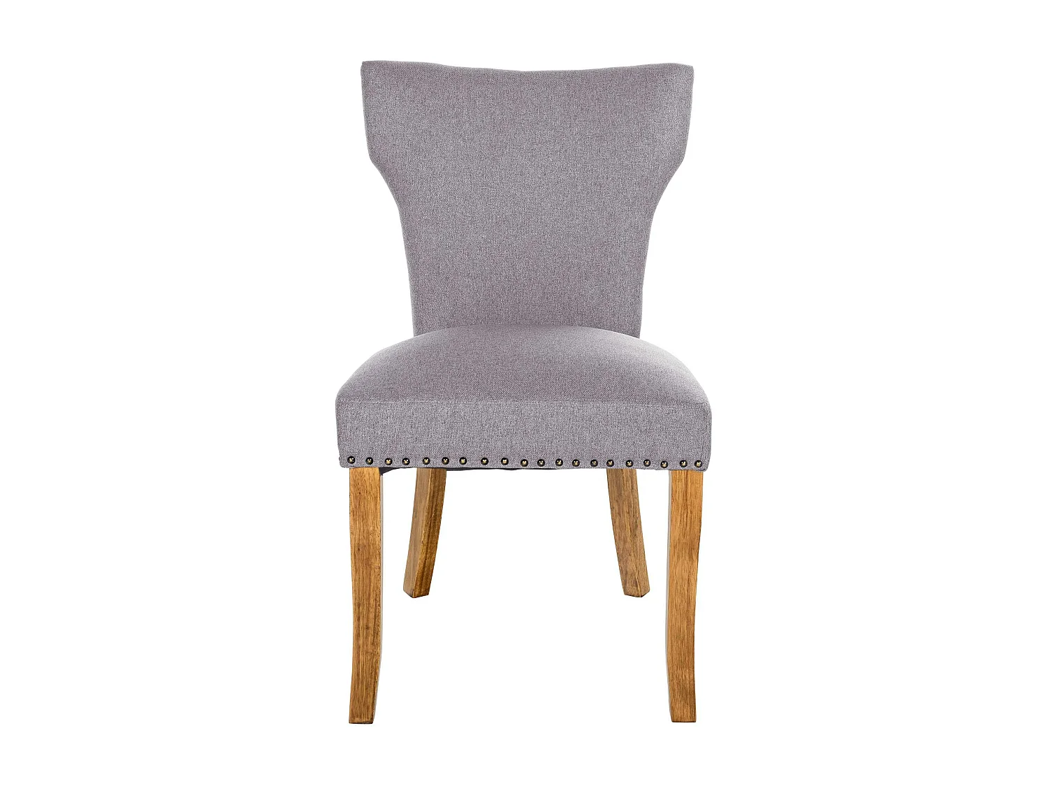 Lot de 2  chaise salle à manger - Tissu & Antique clair - Gris - Zadar