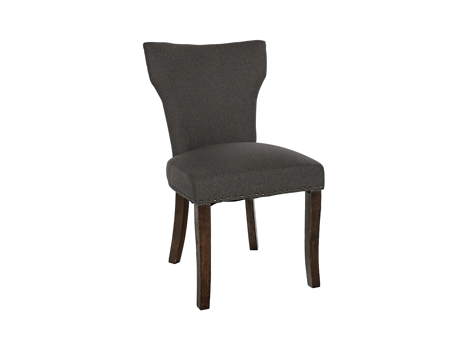 chaise salle à manger - Tissu & Antique foncé - Gris foncé - Zadar