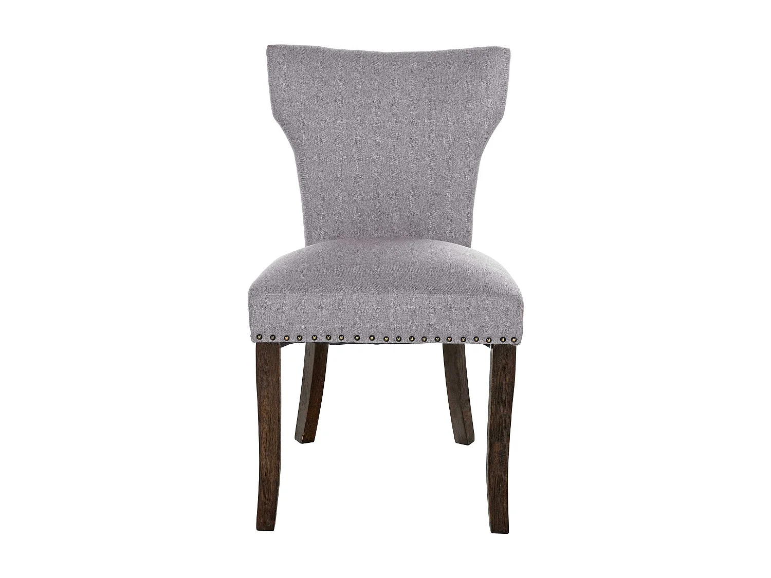 Lot de 2  chaise salle à manger - Tissu & Antique foncé - Gris - Zadar