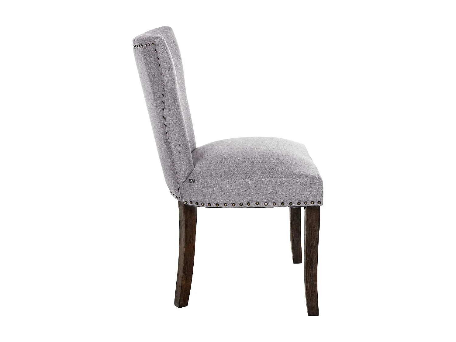 Lot de 2  chaise salle à manger - Tissu & Antique foncé - Gris - Zadar