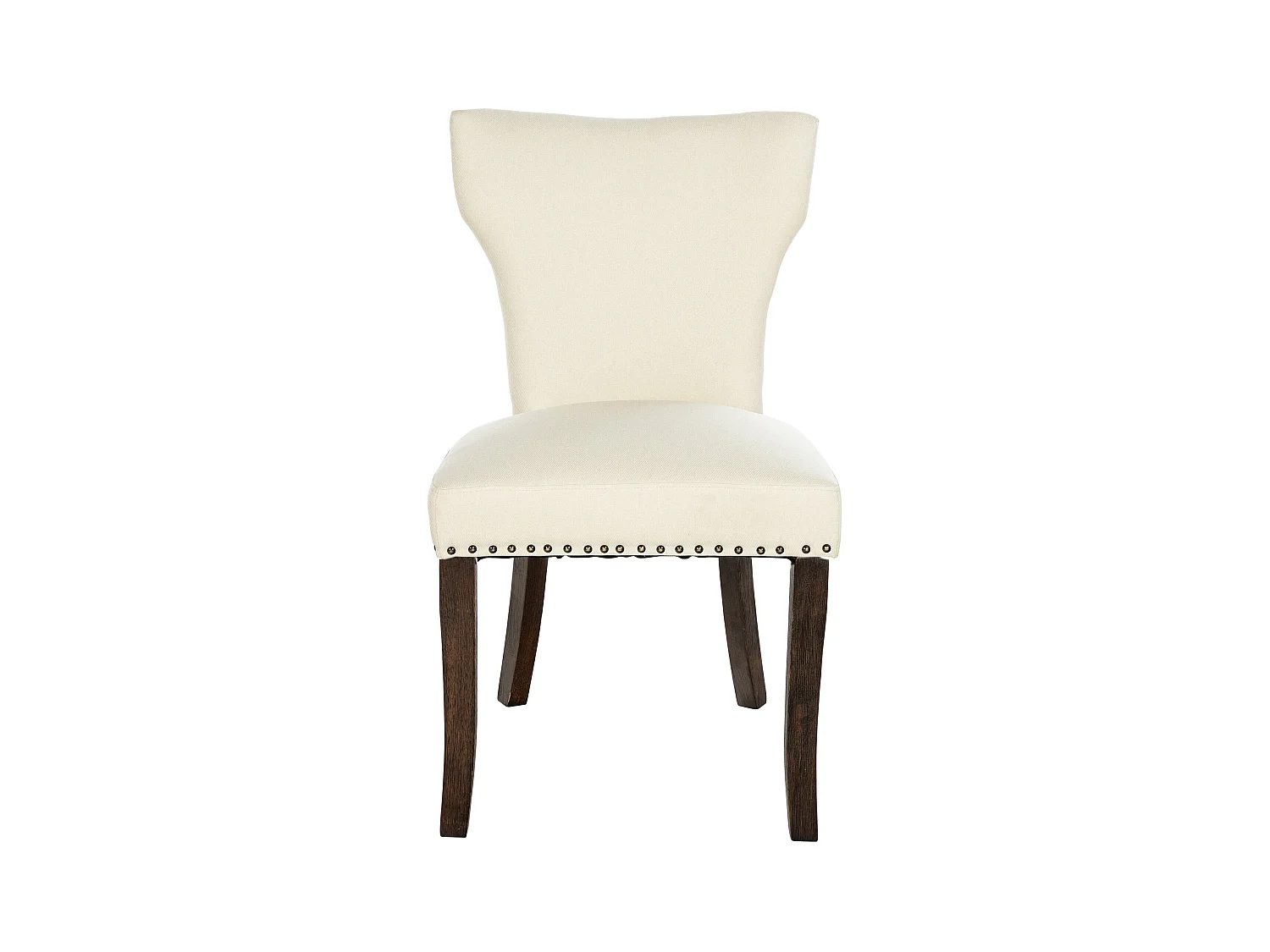 Lot de 2  chaise salle à manger - Tissu & Antique foncé - Crème - Zadar