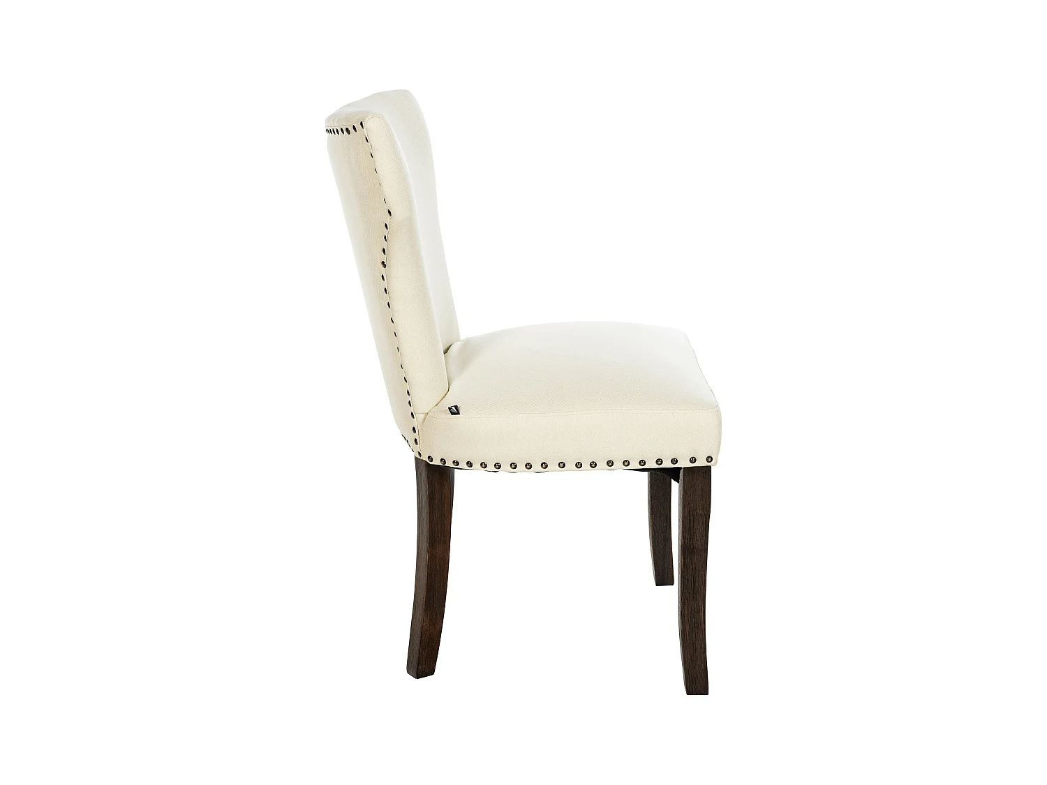 Lot de 2  chaise salle à manger - Tissu & Antique foncé - Crème - Zadar