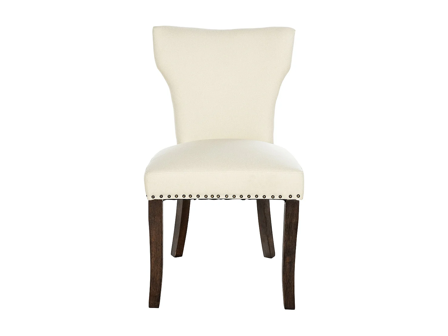 Lot de 2  chaise salle à manger - Tissu & Antique foncé - Crème - Zadar