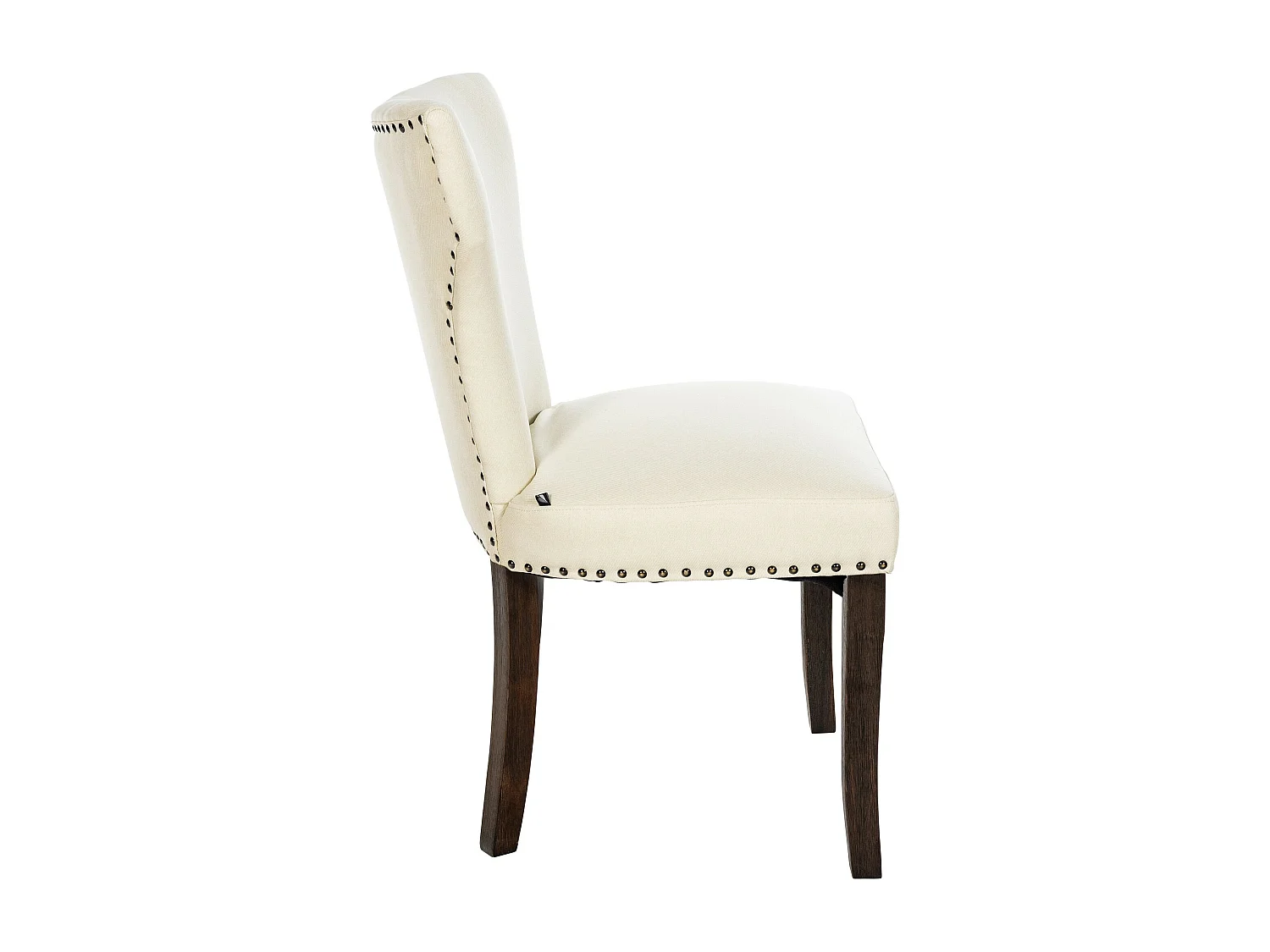 Lot de 2  chaise salle à manger - Tissu & Antique foncé - Crème - Zadar