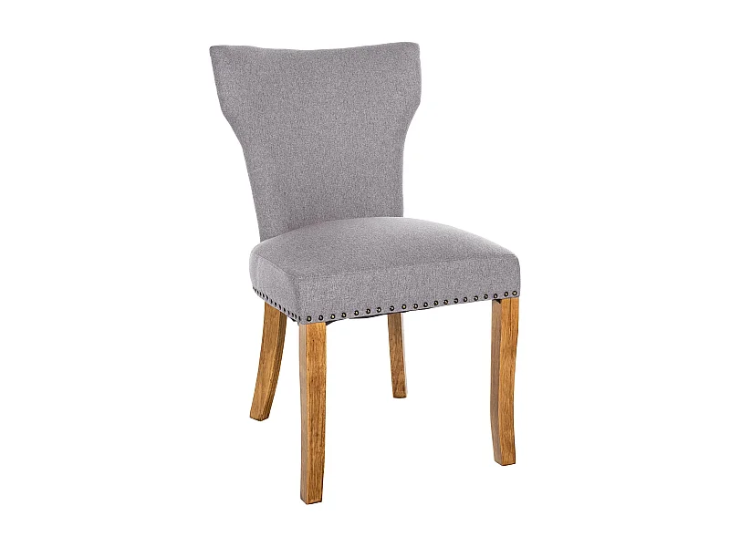 chaise salle à manger - Tissu & Antique clair - Gris - Zadar