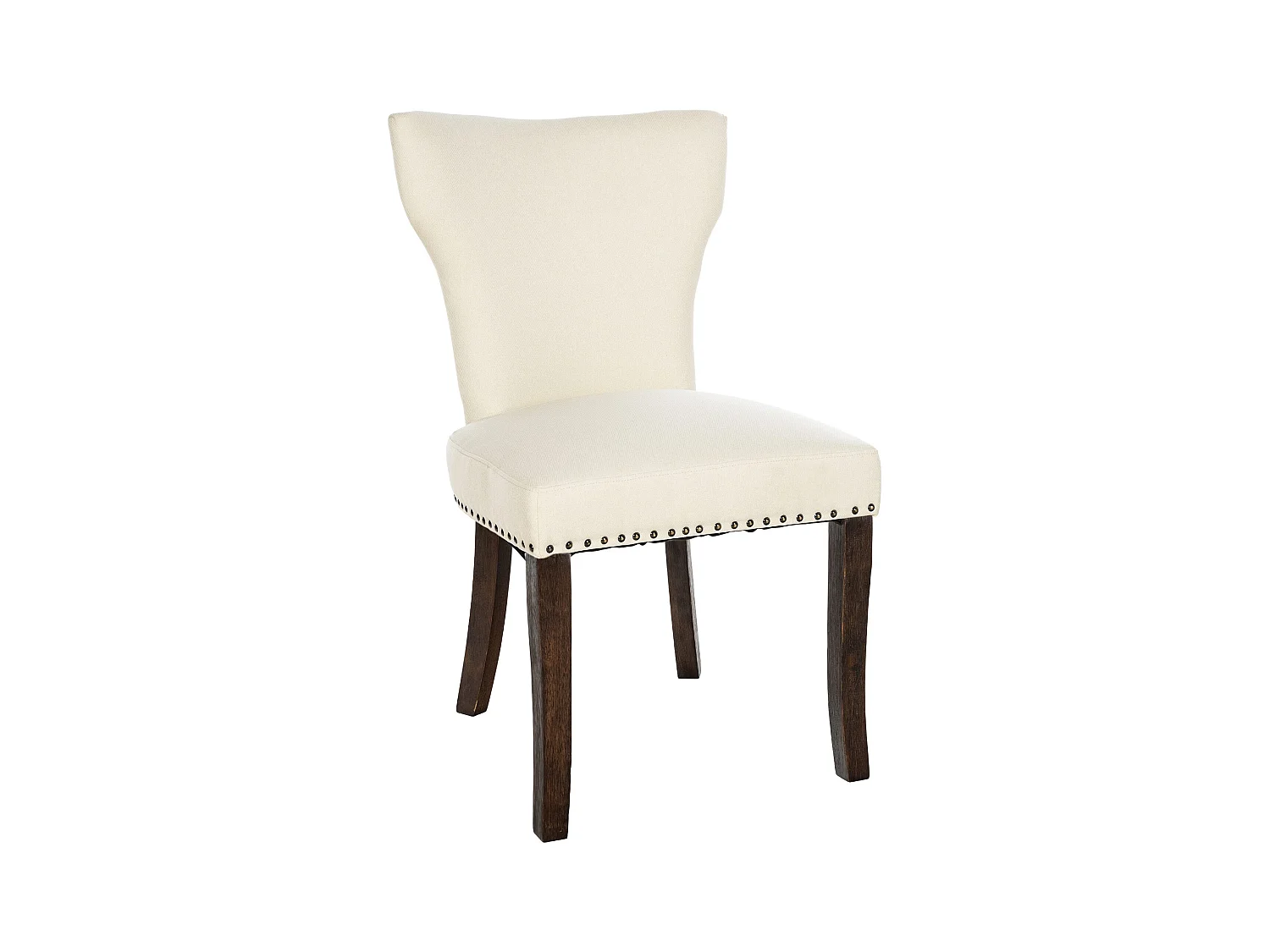 chaise salle à manger - Tissu & Antique foncé - Crème - Zadar