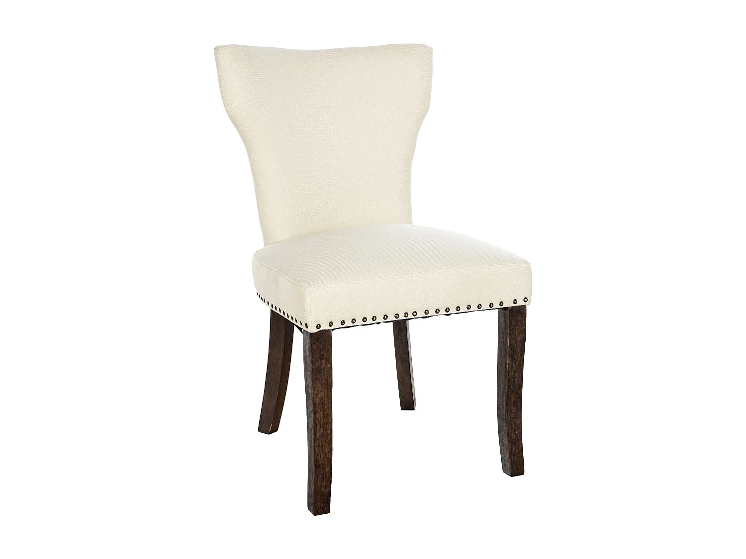 chaise salle à manger - Tissu & Antique foncé - Crème - Zadar