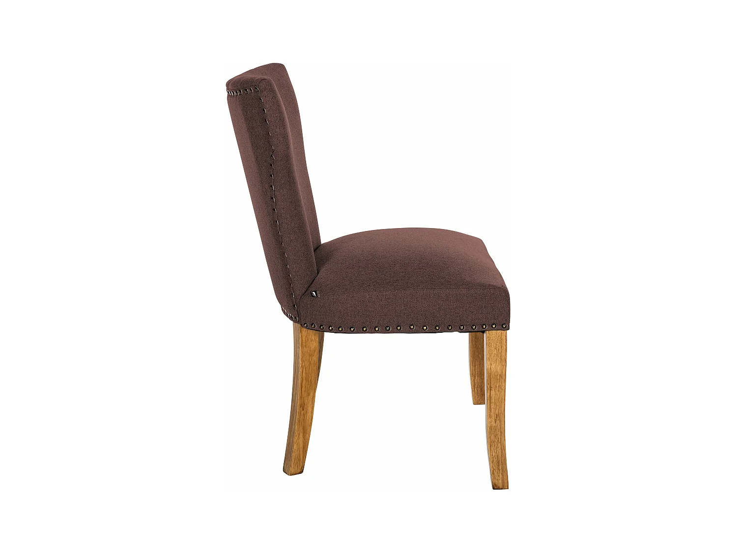 Lot de 2  chaise salle à manger - Tissu & Antique clair - Marron - Zadar