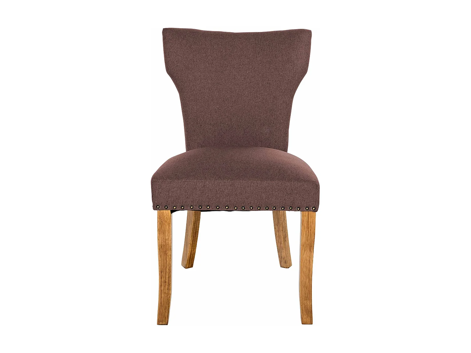 Lot de 2  chaise salle à manger - Tissu & Antique clair - Marron - Zadar