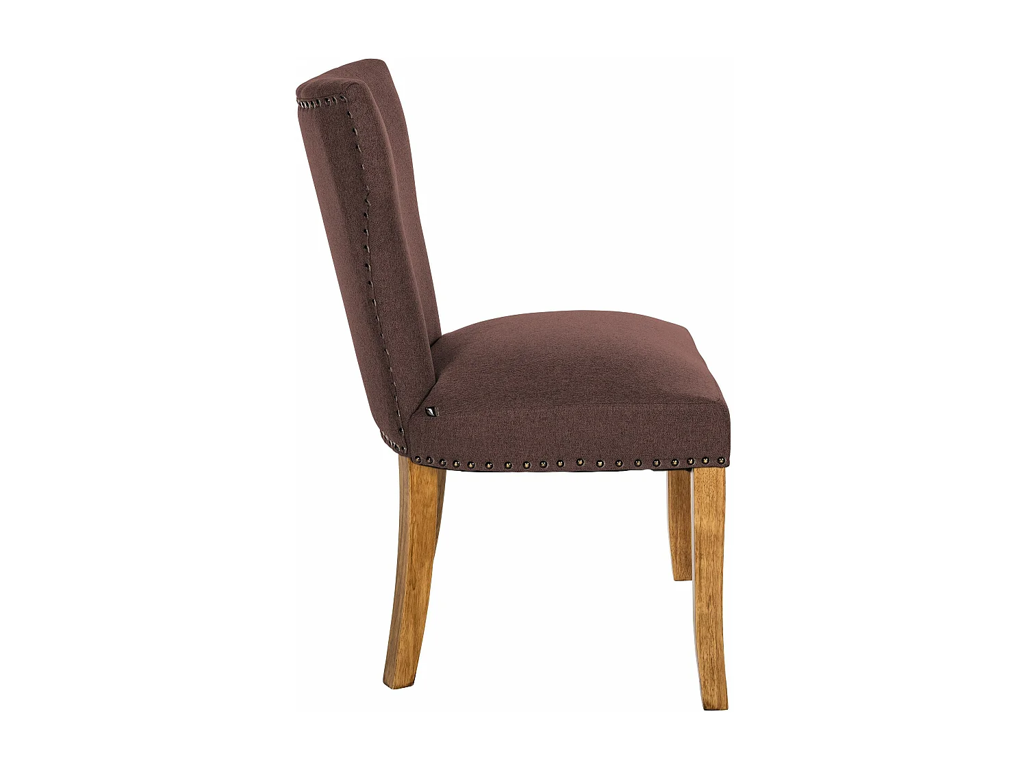 Lot de 2  chaise salle à manger - Tissu & Antique clair - Marron - Zadar