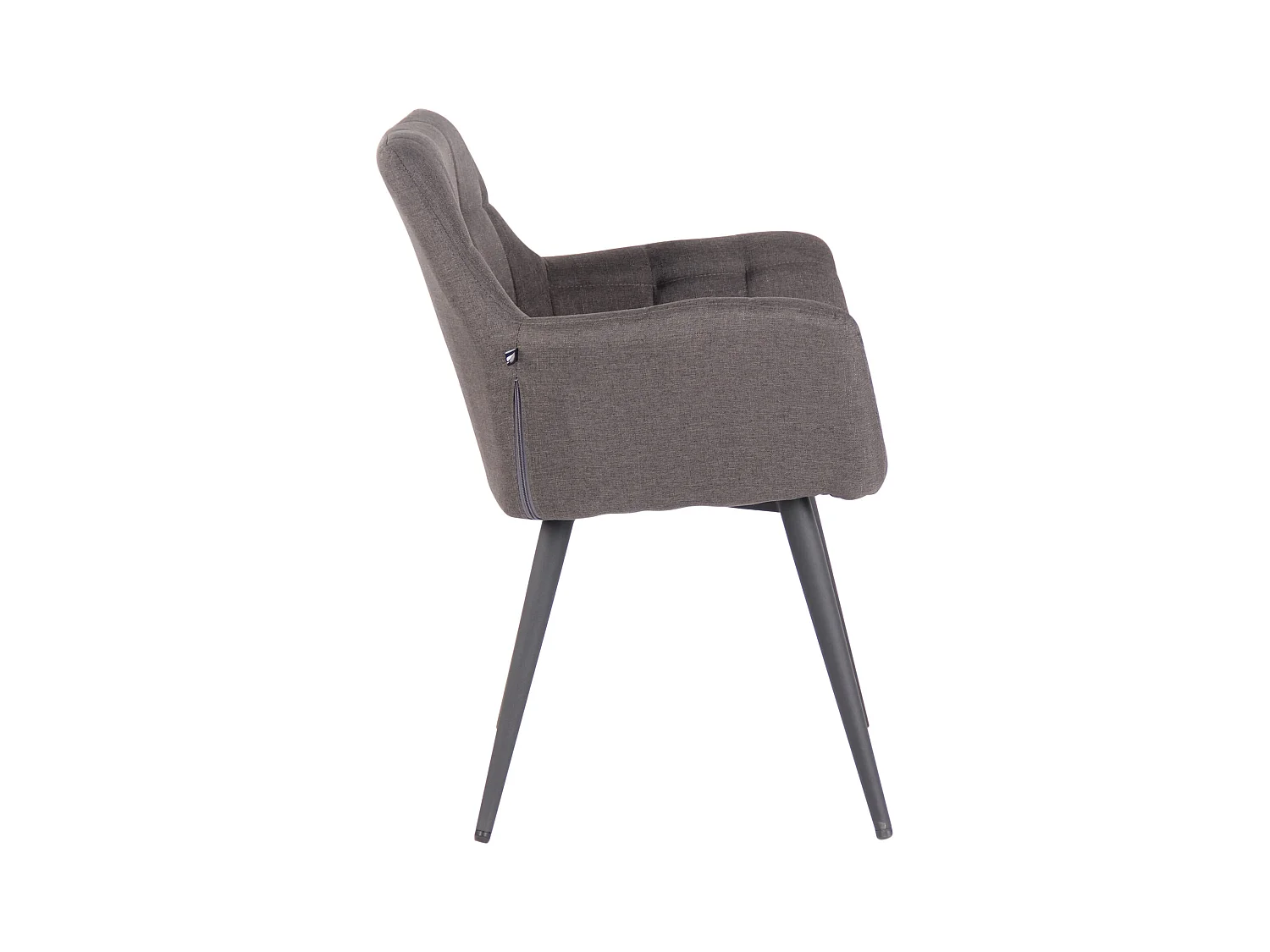 chaises avec accoudoirs - Tissu & Blanc - Gris foncé - Lyss