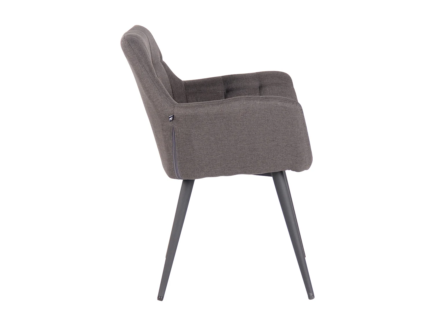 chaises avec accoudoirs - Tissu & Blanc - Gris foncé - Lyss