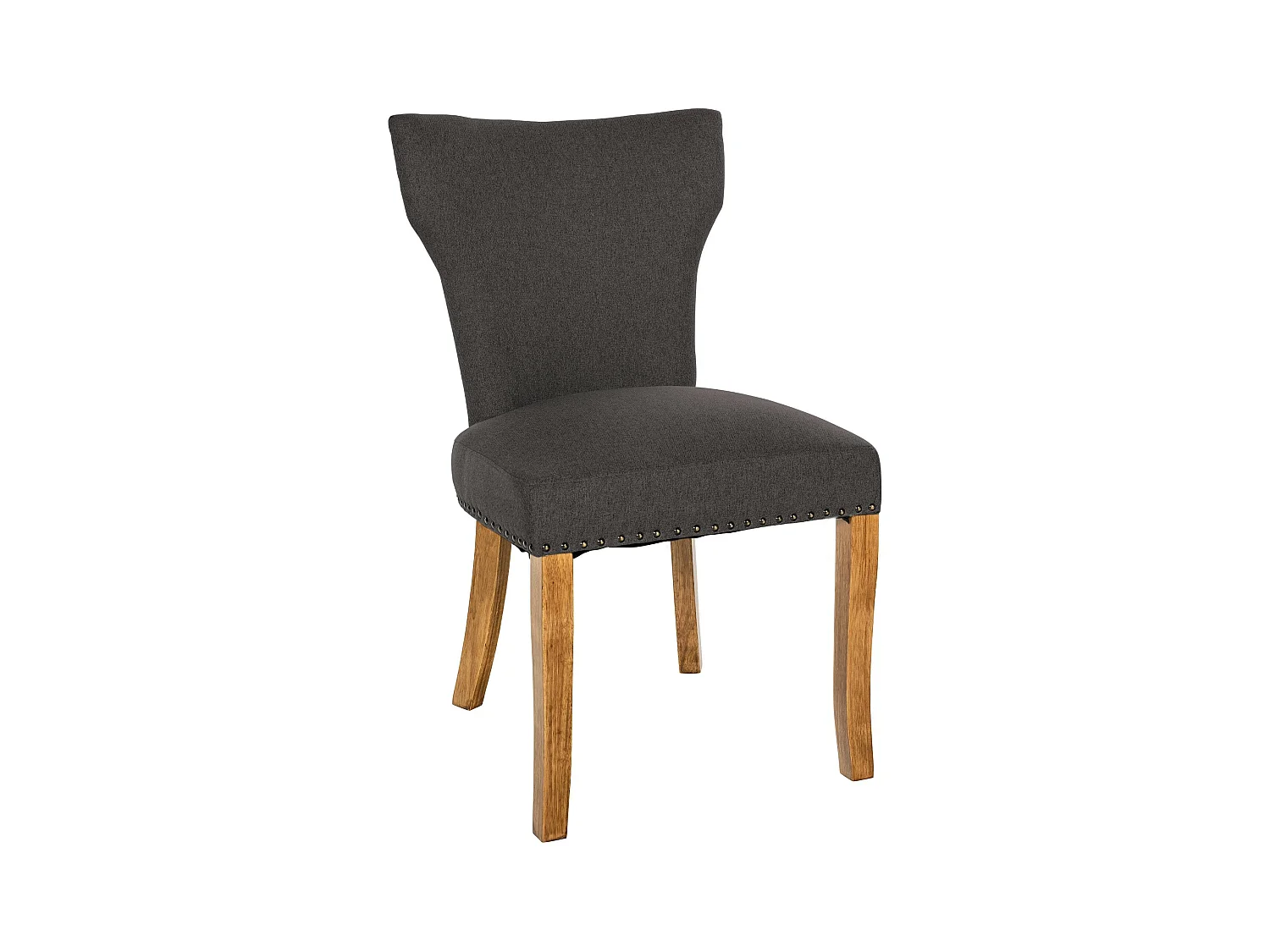 chaise salle à manger - Tissu & Antique clair - Gris foncé - Zadar